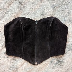 90's Suede sweetheart bustier.